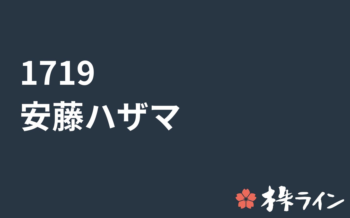 安藤ハザマ 1719 株価予想 ツイッター投資家のリアルタイム売買 株ライン