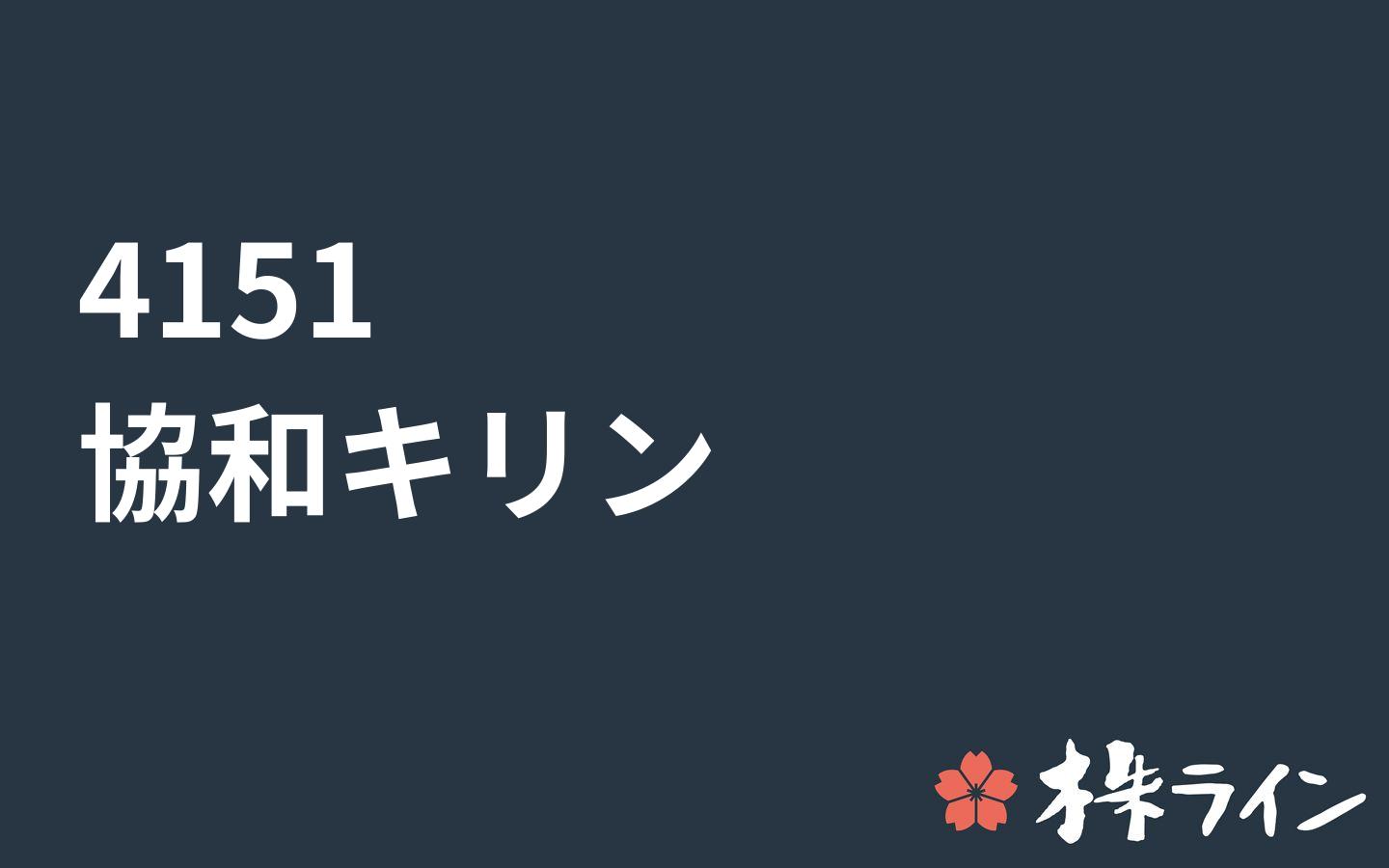 協和キリン 4151 株価予想 ツイッター投資家のリアルタイム売買 株ライン