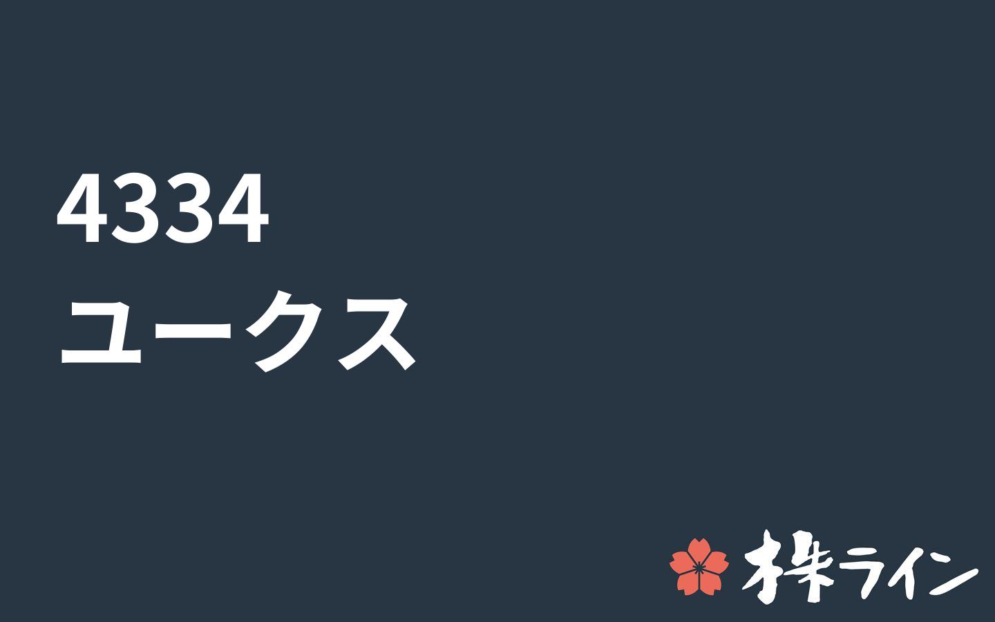 ユークス 4334 株価予想 ツイッター投資家のリアルタイム売買 株ライン