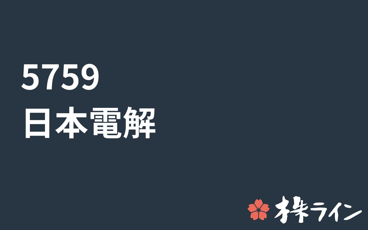 日本電解 5759 株価予想 ツイッター投資家のリアルタイム売買 Ipo株 株ライン